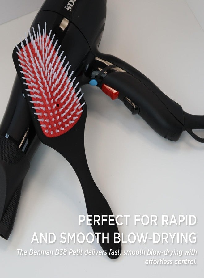 Denman Petite Detangler for Fast and Comfortable Detangling and Blow Drying D38 - Combination of D3 Styling Pins & Paddle Brush (Black) - Image 4